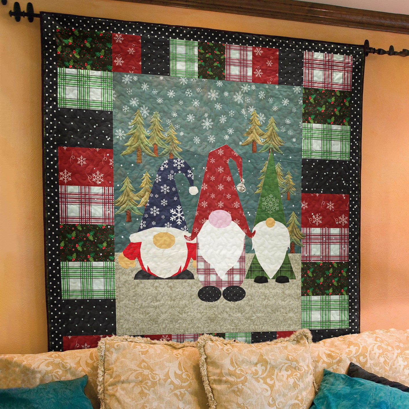 Christmas quilt throw hot sale