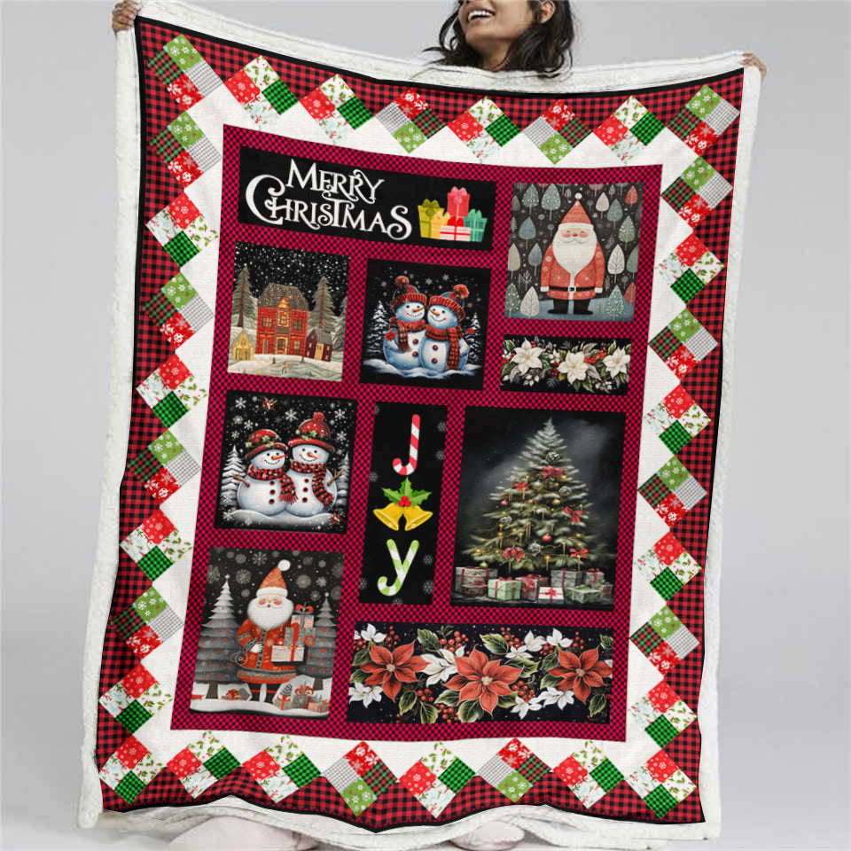 Christmas Snowman Sherpa Fleece Blanket TM141007