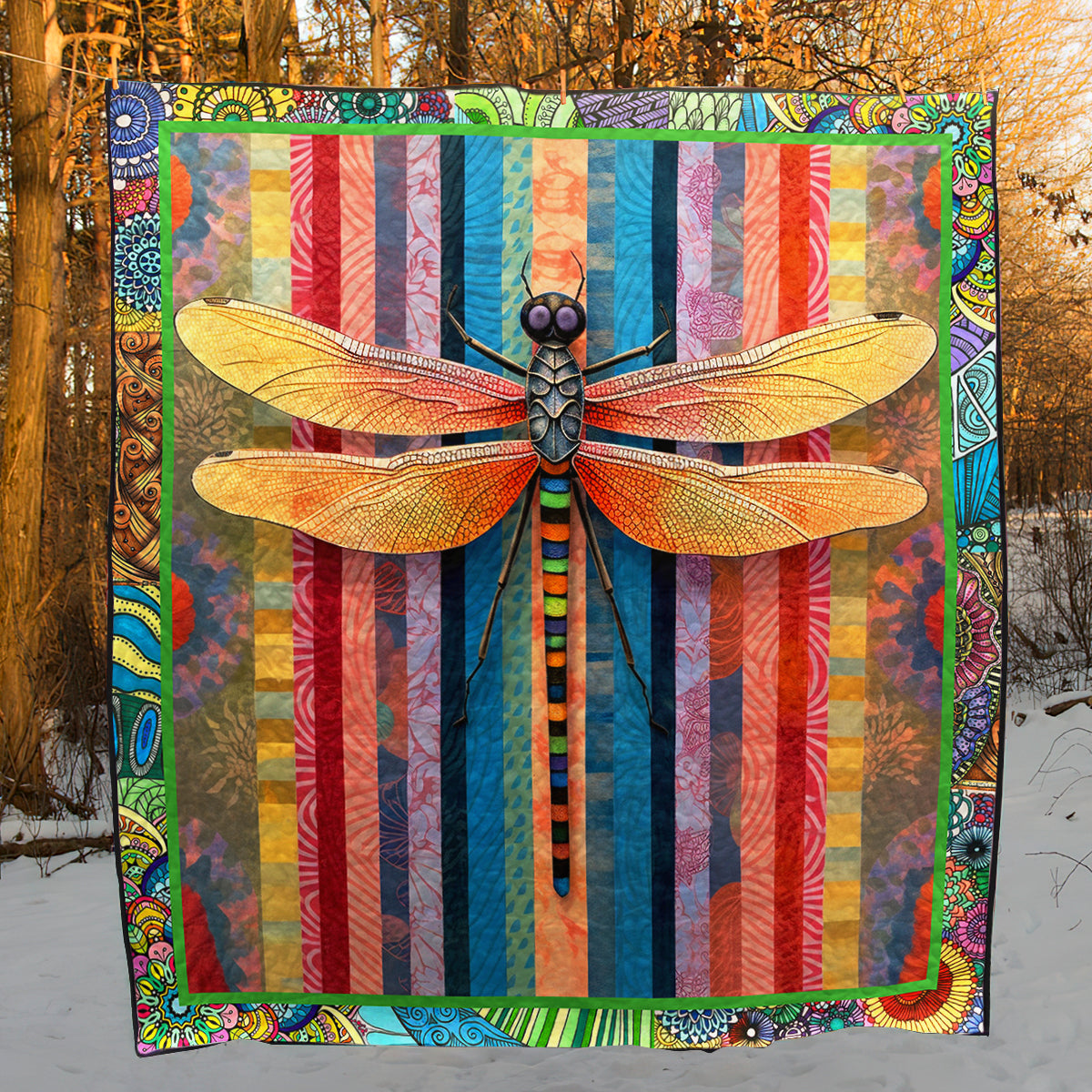 Dragonfly Hippie Art Quilt TL230601Y