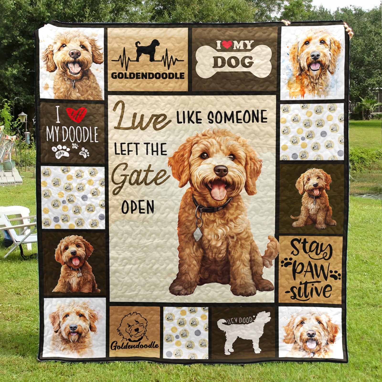 Goldendoodle Dog CL30100030MDQ Art Quilt