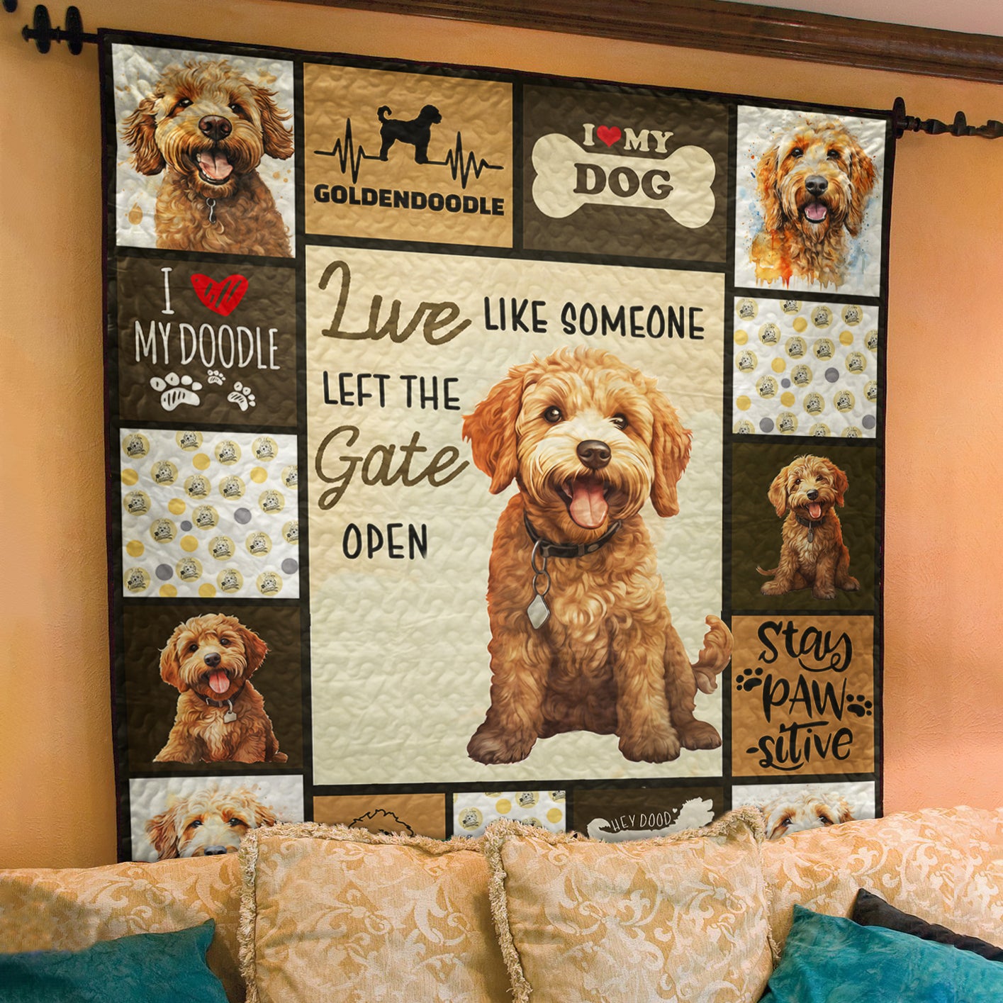 Goldendoodle Dog CL30100030MDQ Art Quilt