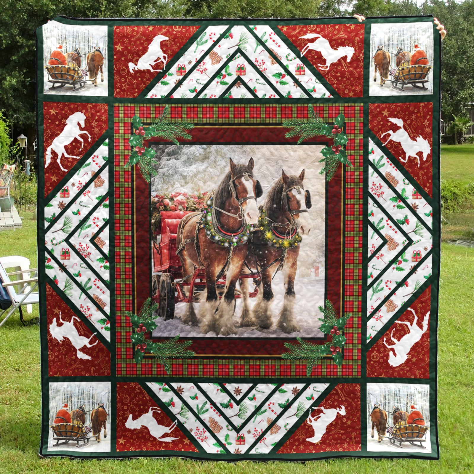 Horse Christmas Art Quilt HT031104