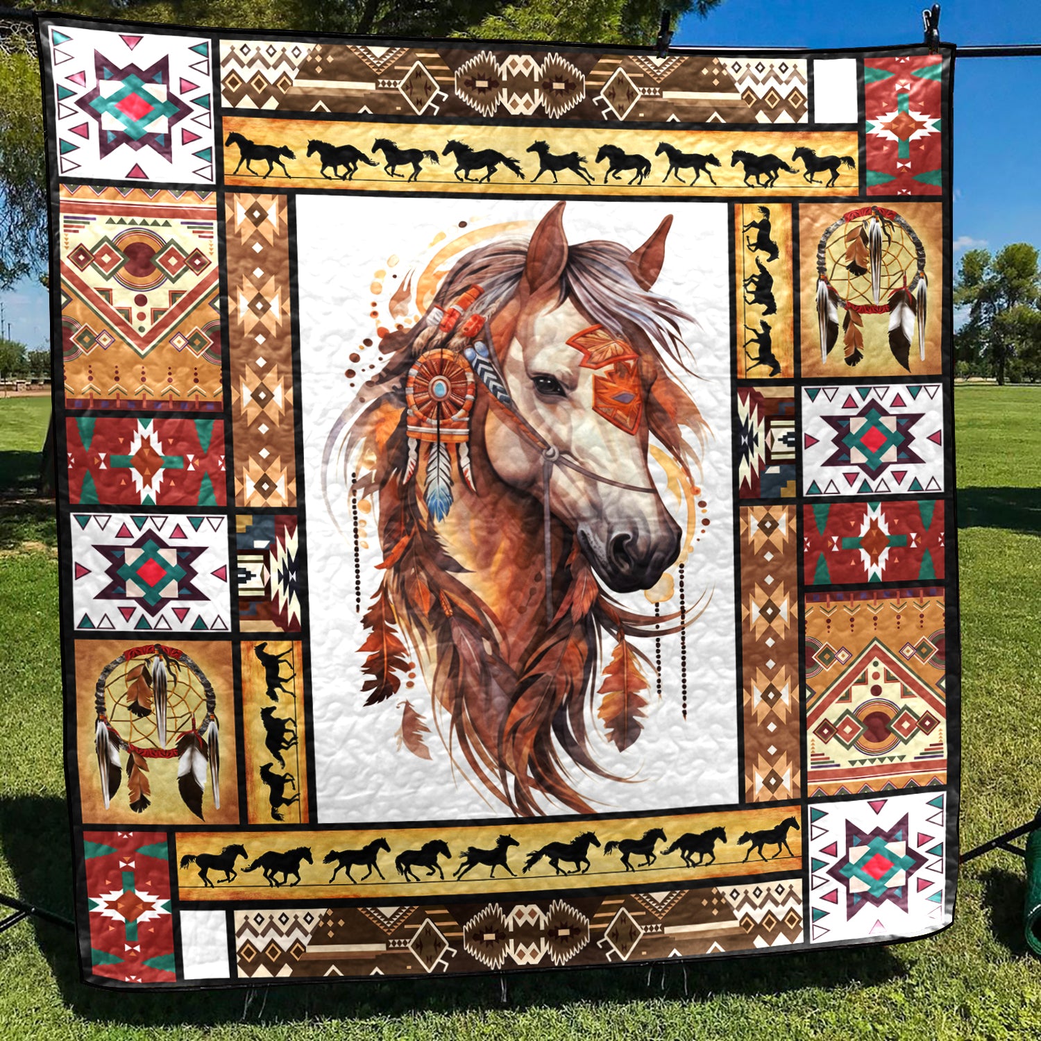 Horse Native American Inspired Horse CLA18120323Q Art Quilt