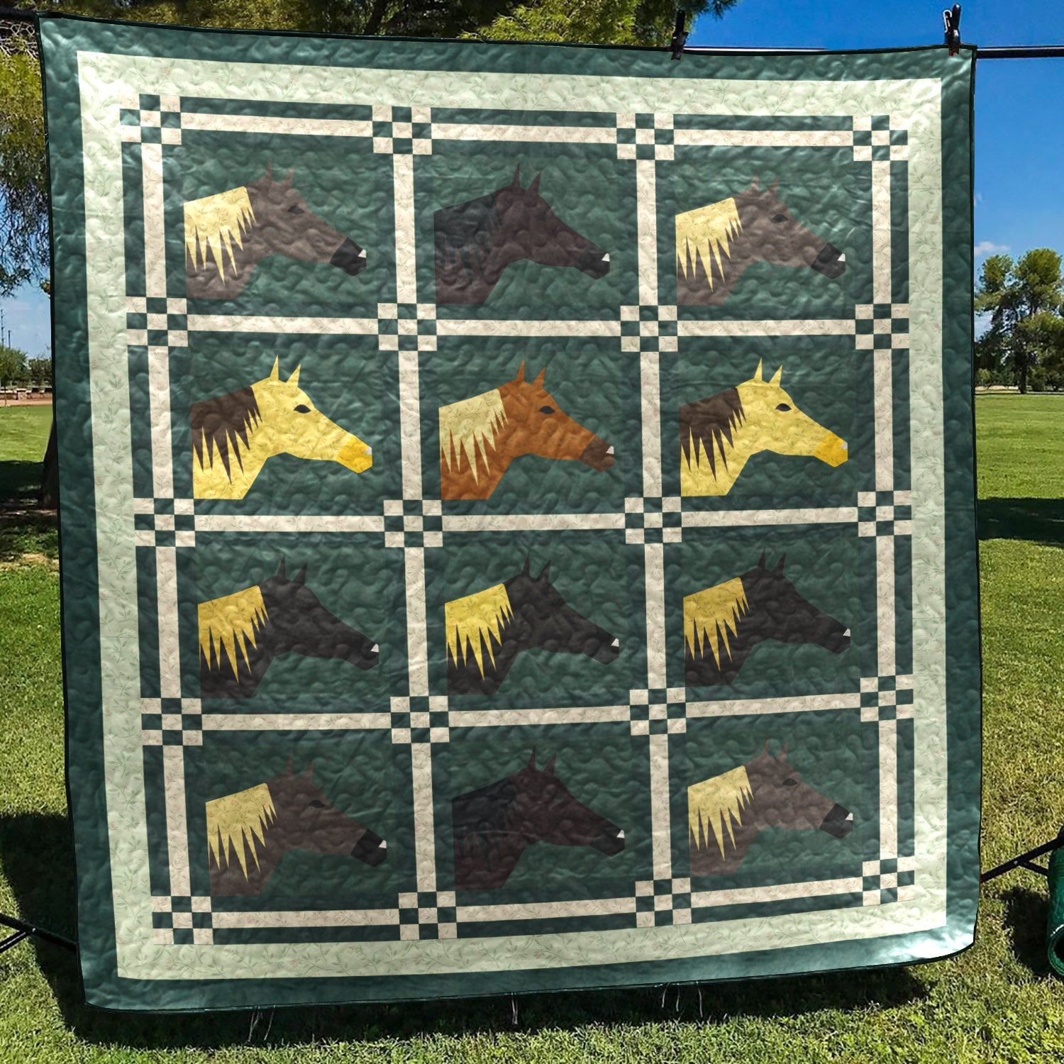 Horses CLA1910302Q Art Quilt