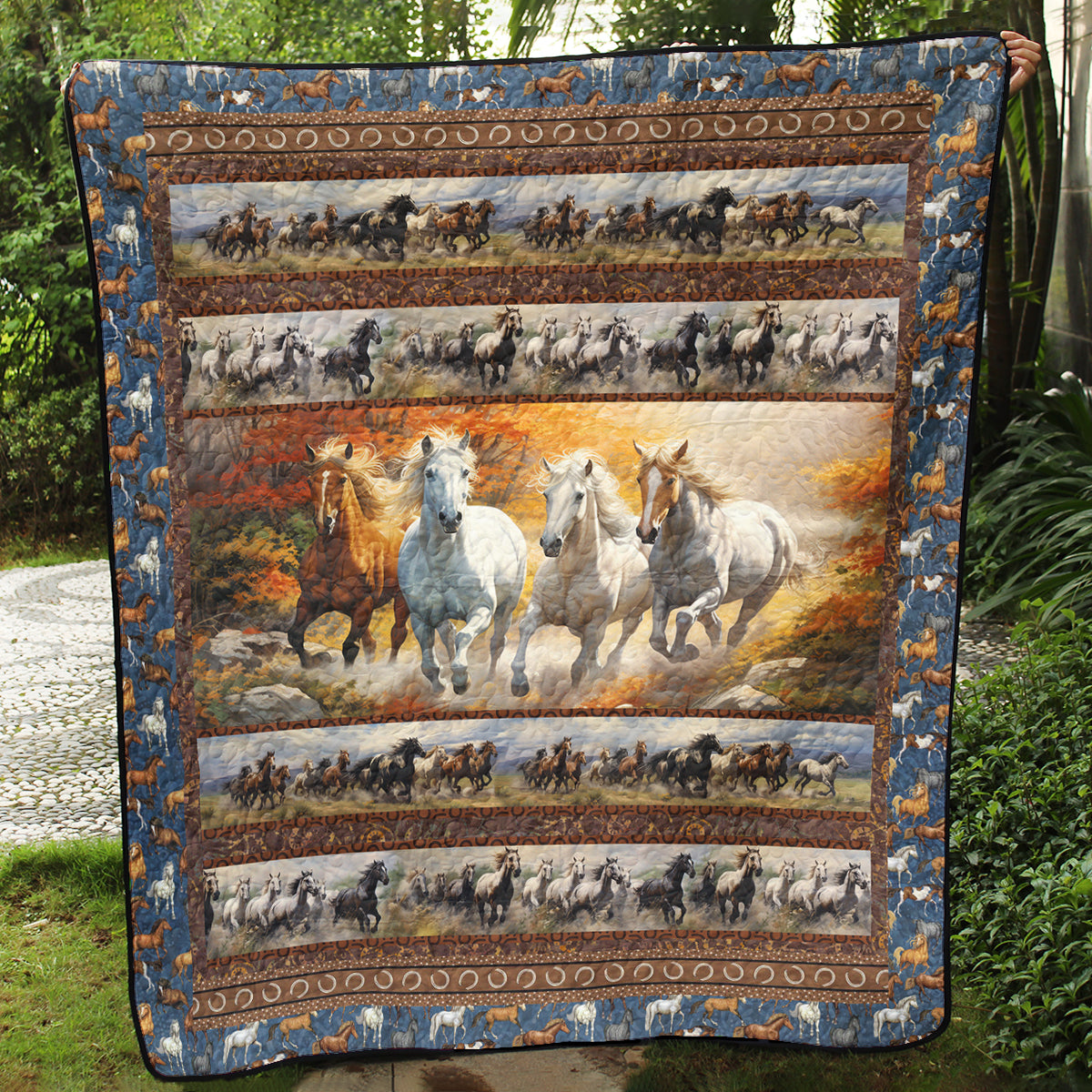 Horses Running CLA0710504Q Art Quilt