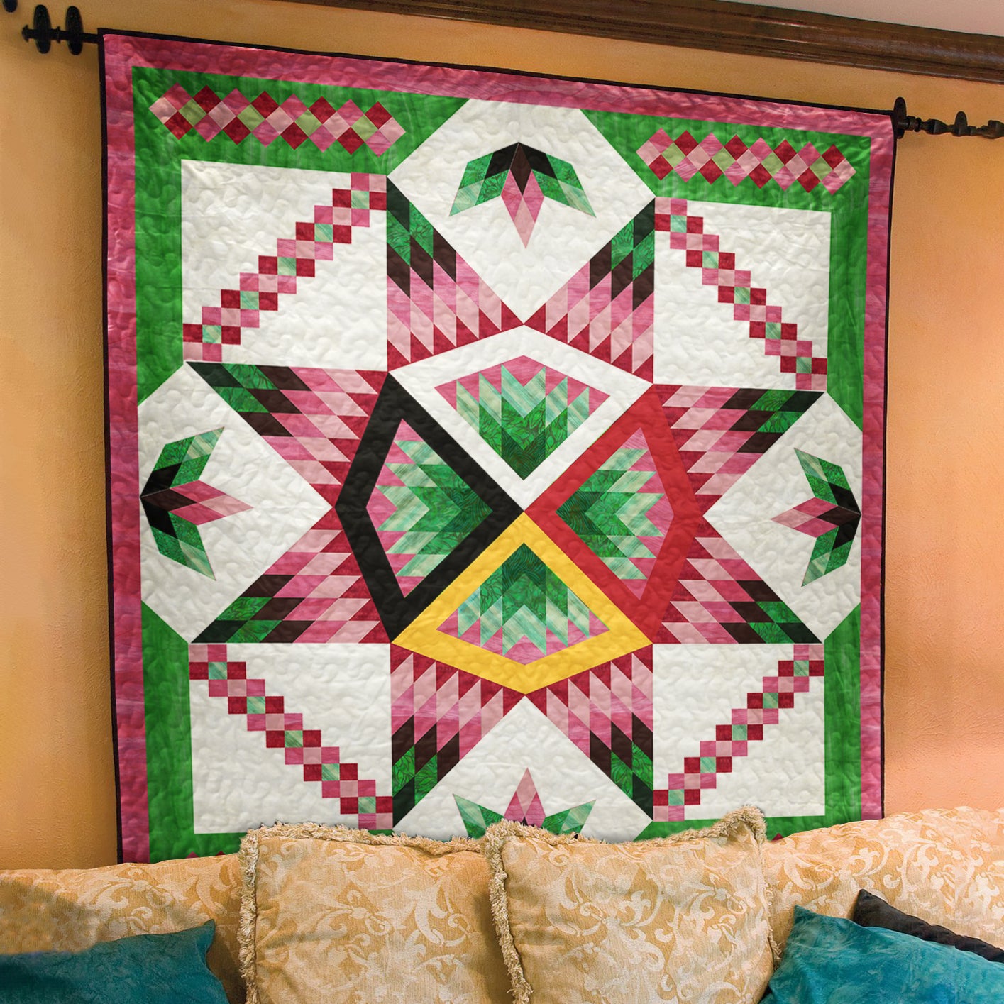 Native American Inspired Star Art Quilt TL21072303BL