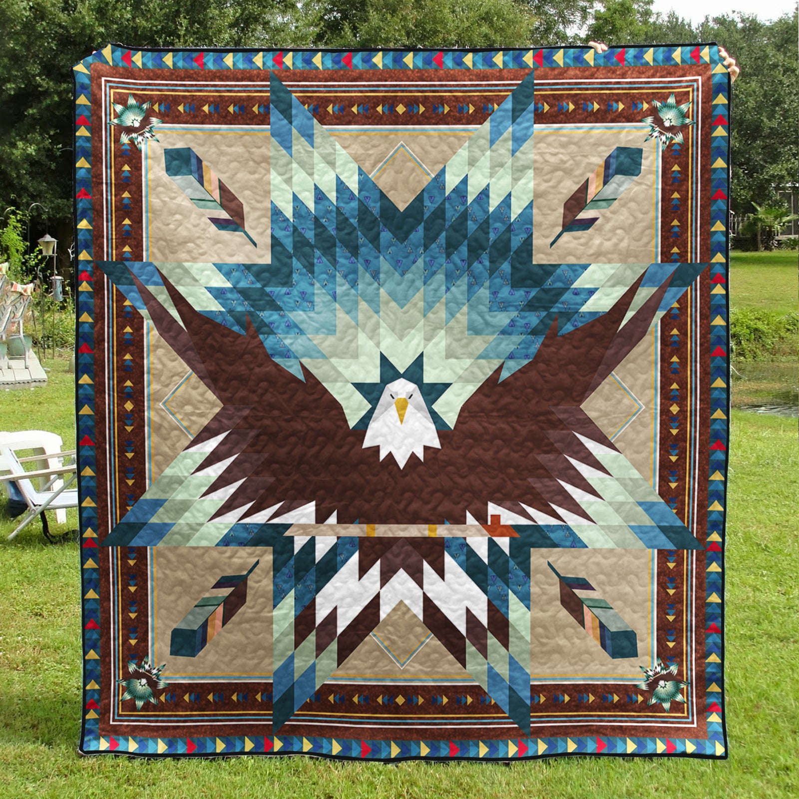 Native American Inspired Eagle Art Quilt HN201001Y
