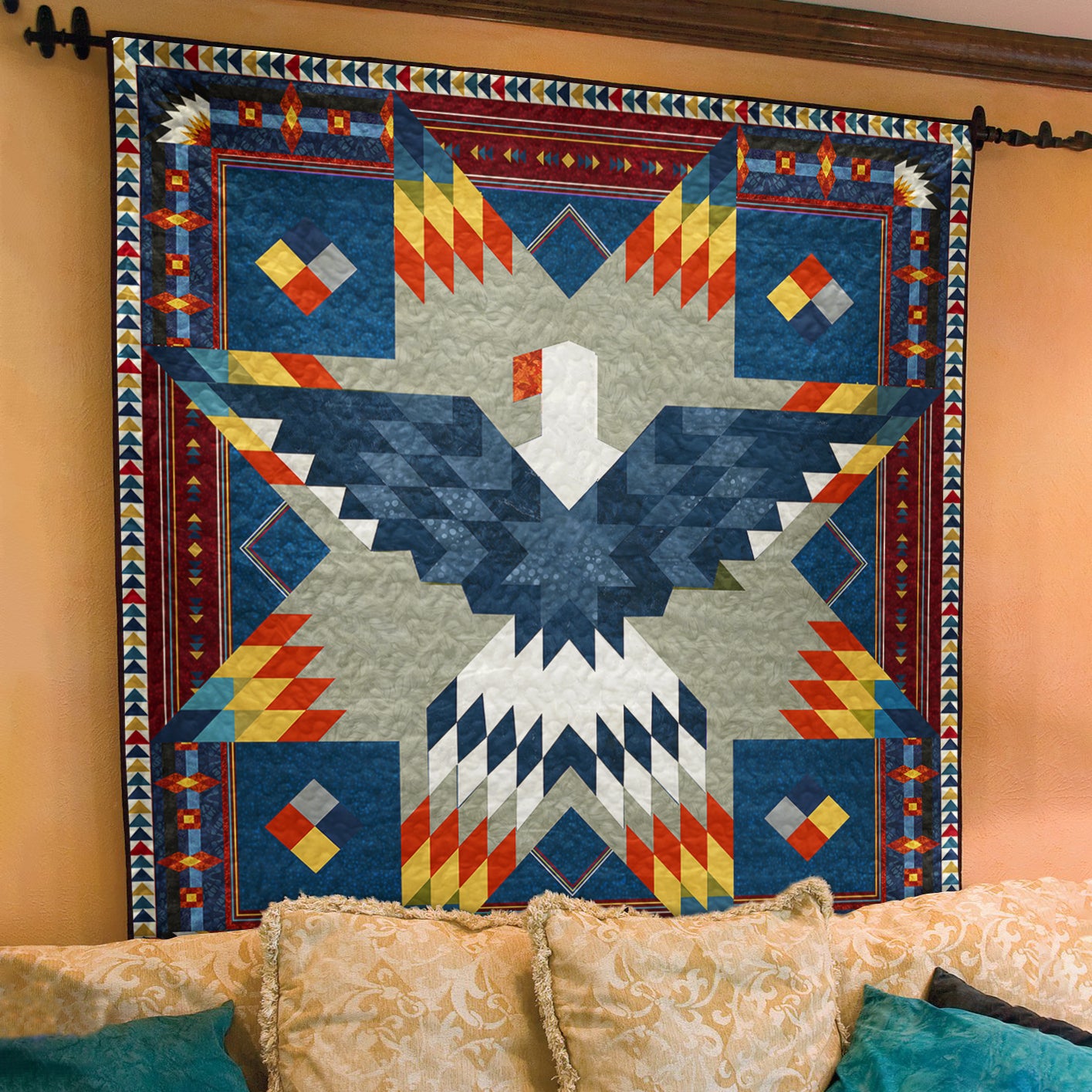 Native American Inspired Eagle Art Quilt HN310501M