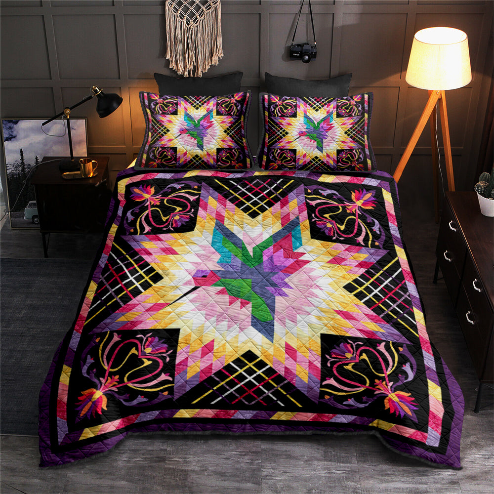 Native American Inspired Hummingbird Star Quilt Bed Set TL230510Y