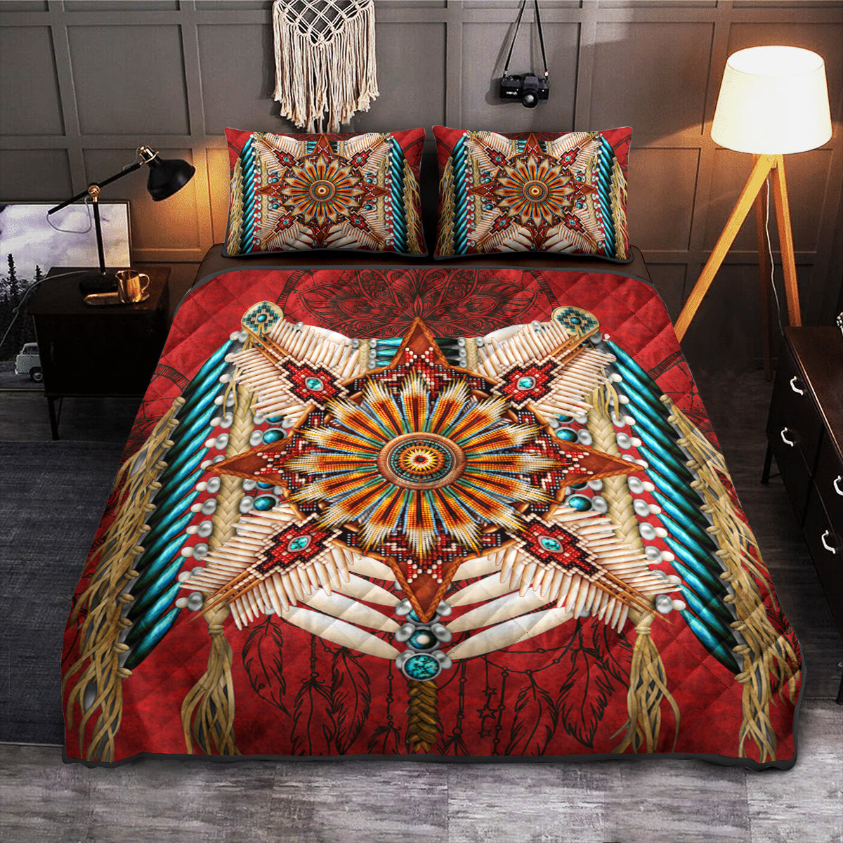 Native American Inspired Quilt Bed Set HN090907T