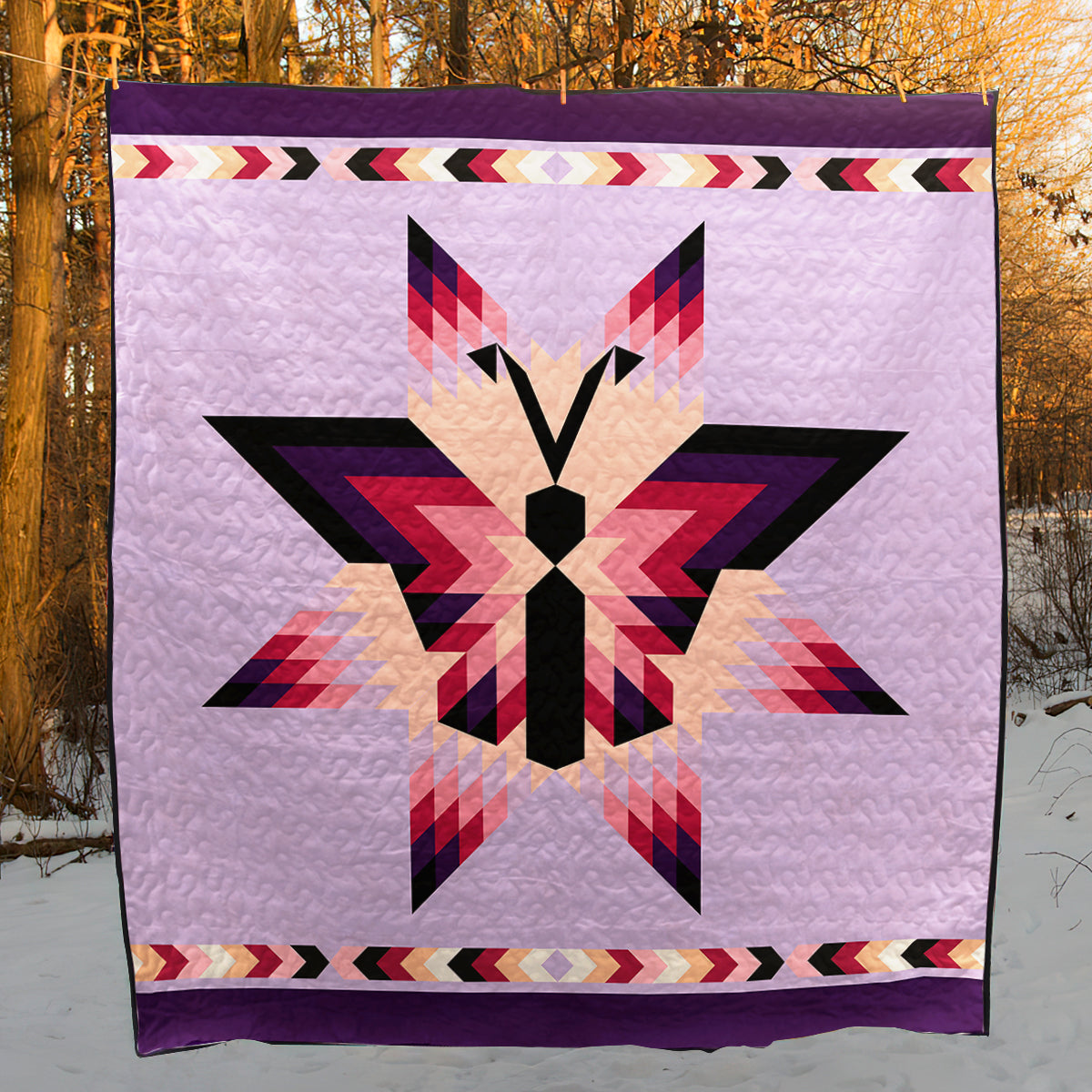 Butterfly Native American Inspired Star Art Quilt HM04082303BL