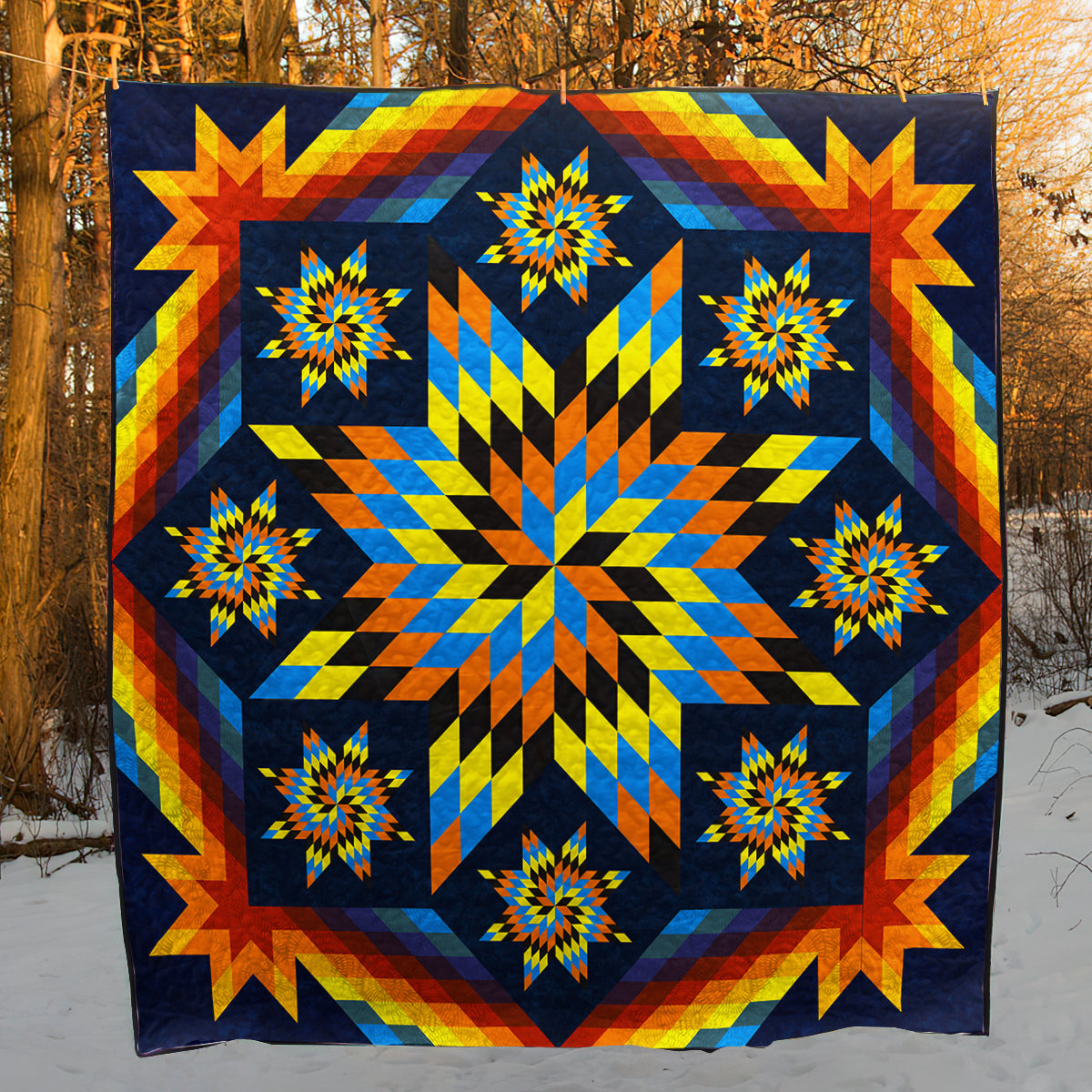 Native American Inspired Star Art Quilt HM28072301BL