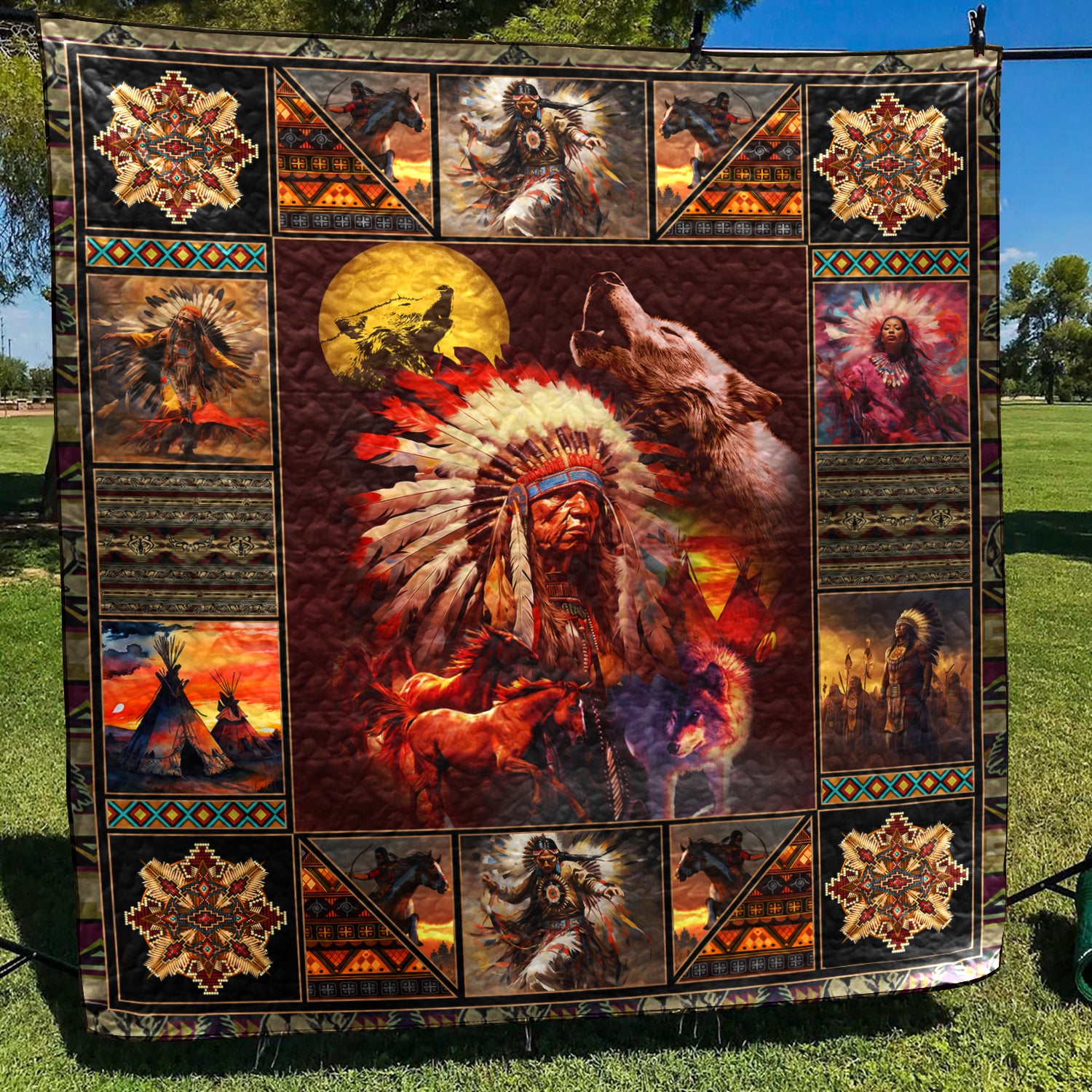 Native American Inspired Art Quilt HT021108