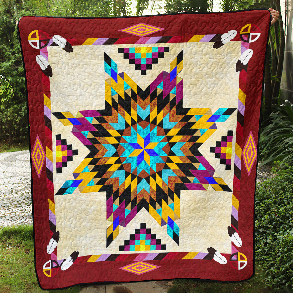 Native American Inspired Star Art Quilt TL03082303BL