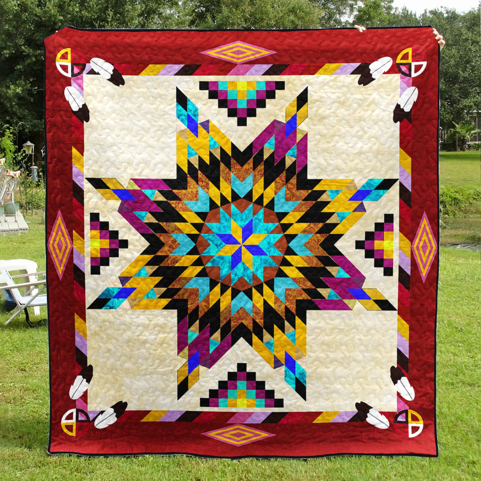 Native American Inspired Star Art Quilt TL03082303BL