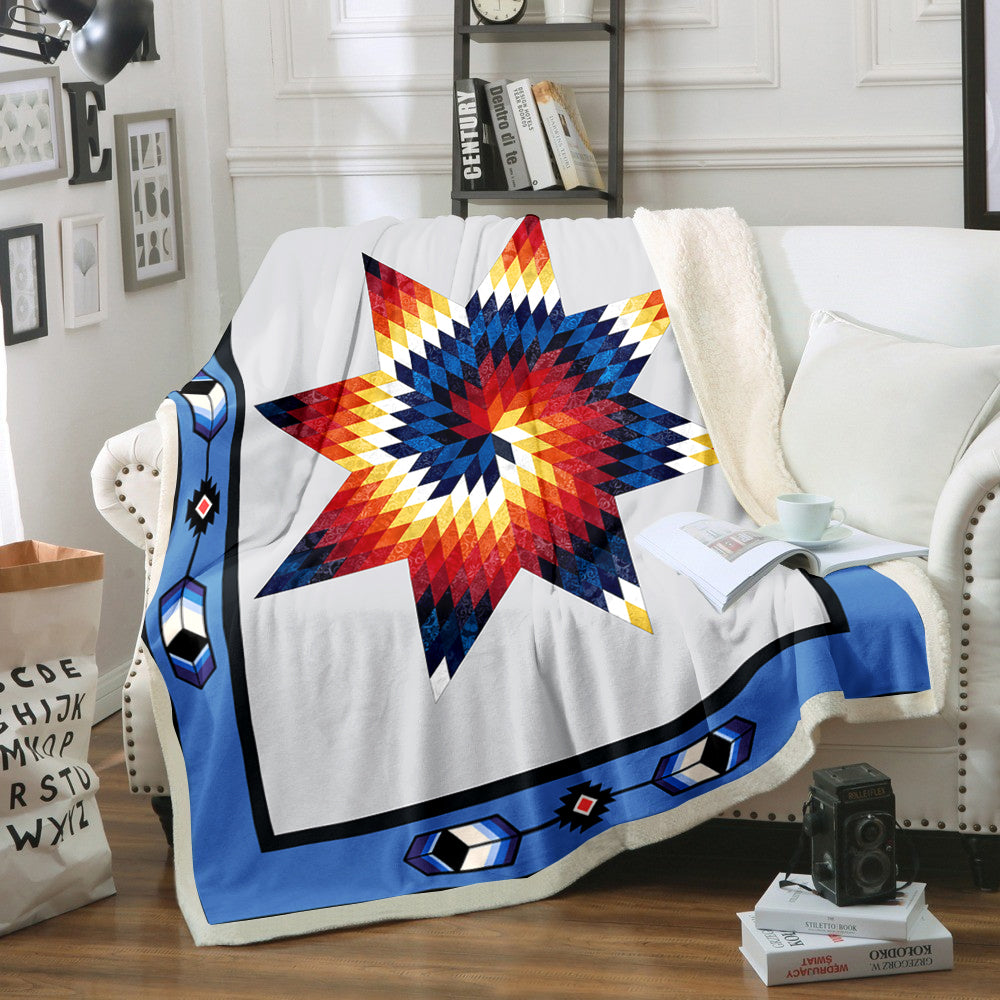 Native American Inspired Star Sherpa Fleece Blanket TM141002