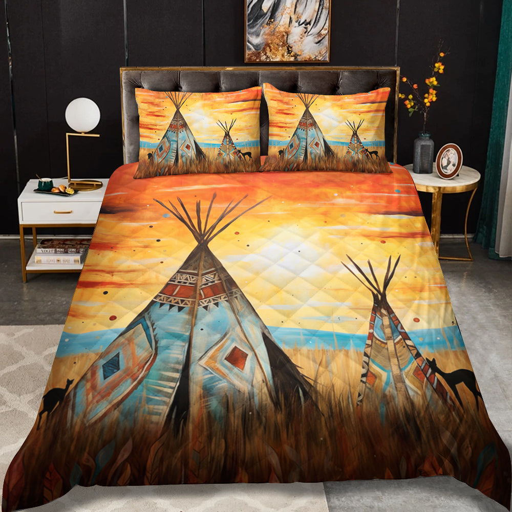 Native American Inspired Teepee Quilt Bed Set TL270905