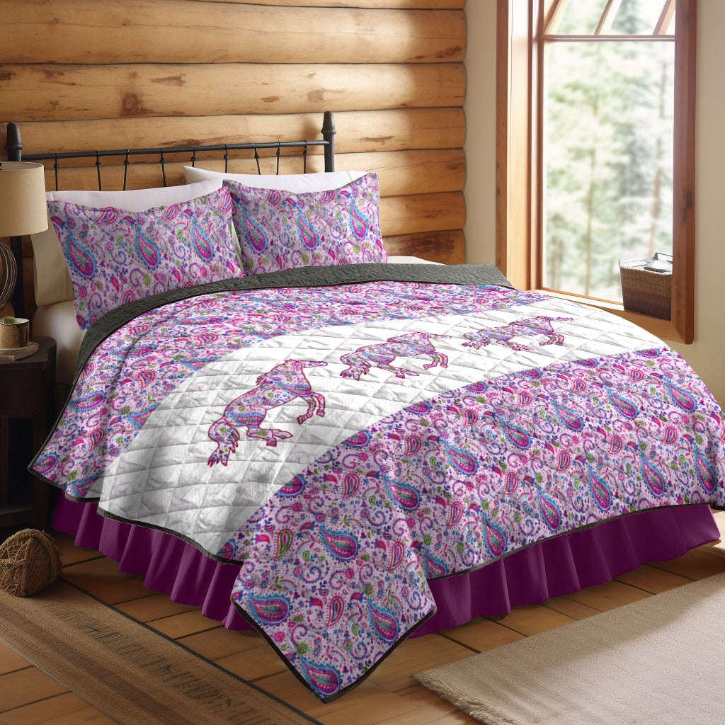 Pony Horse CLM0210160B Quilt Bed Set