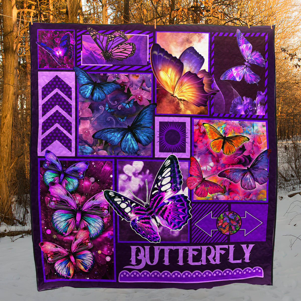 Purple Butterfly ND281008 Art Quilt