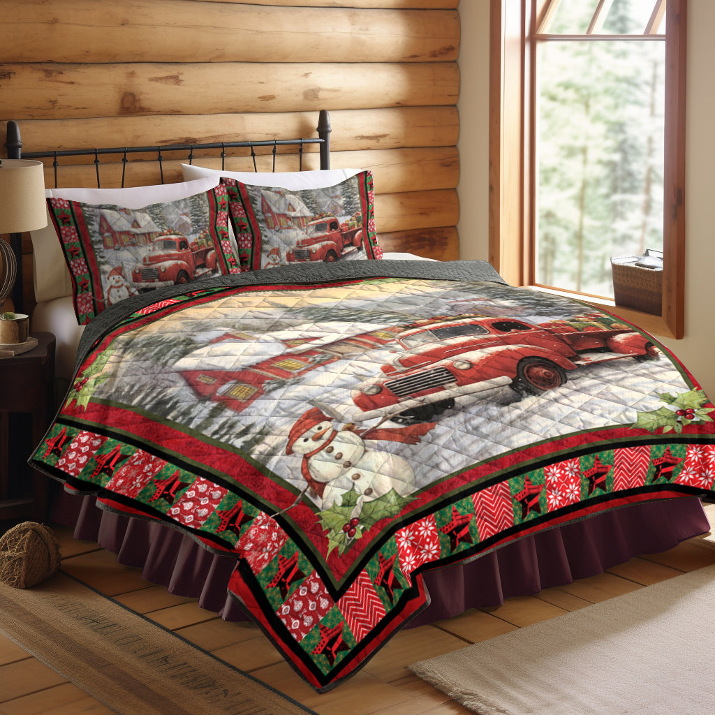Red Truck Christmas Quilt Bed Set TL140917