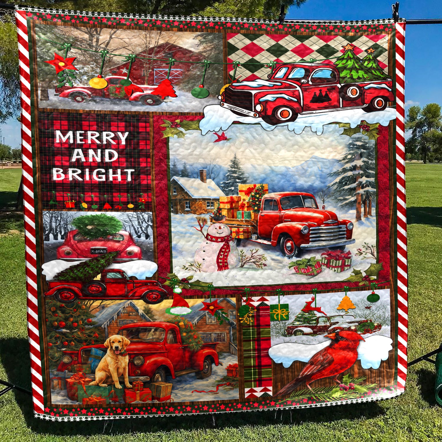 Red Truck Christmas Art Quilt MN271007