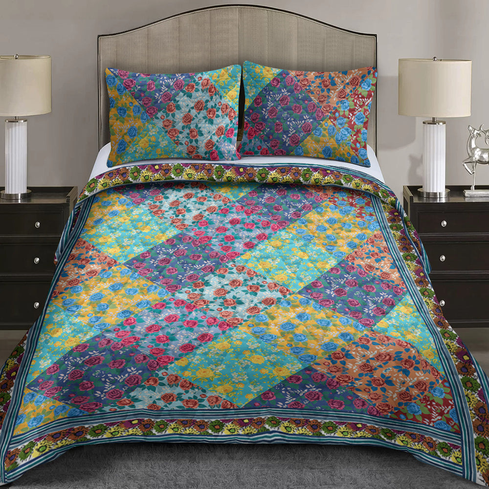 Floral Patchwork CLA29101432B Quilt Bed Set