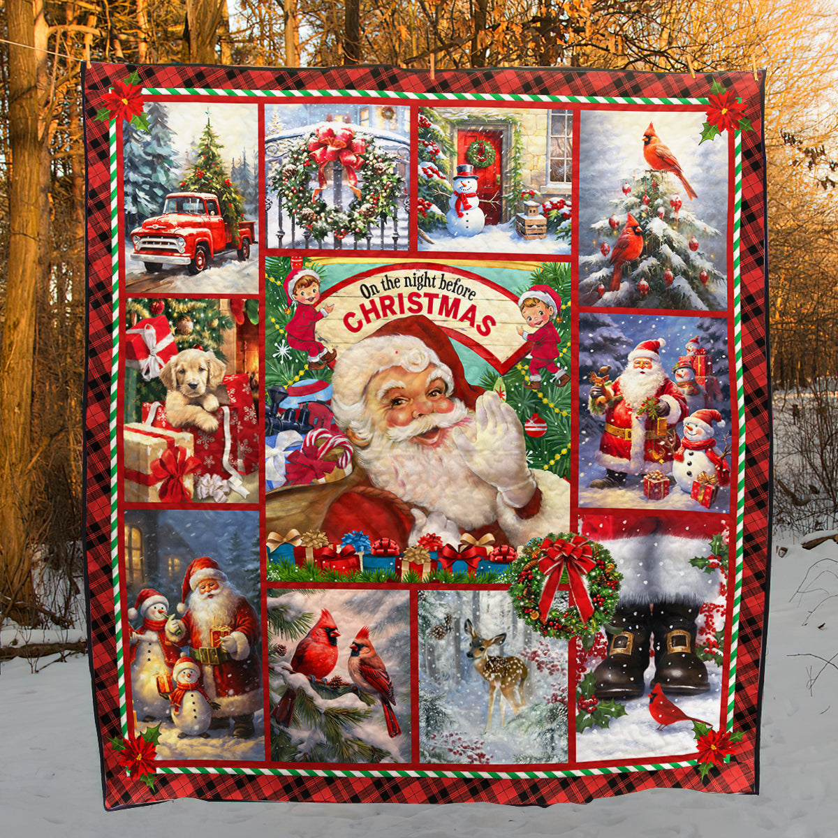 Santa Merry Christmas HM281009D Art Quilt