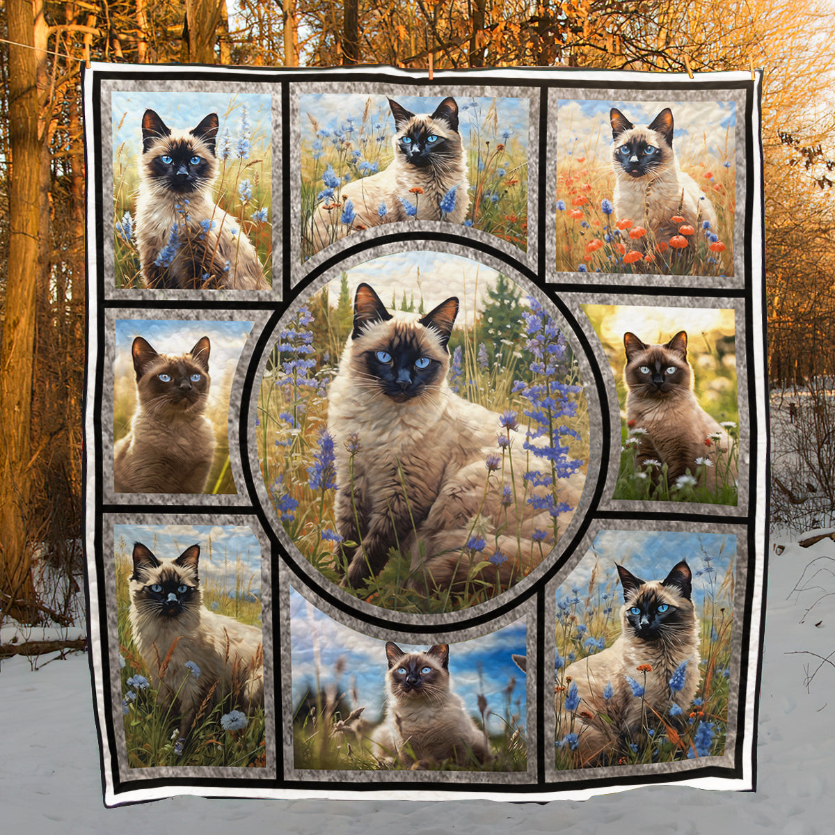 Siamese Cat CL05100087MDQ Art Quilt