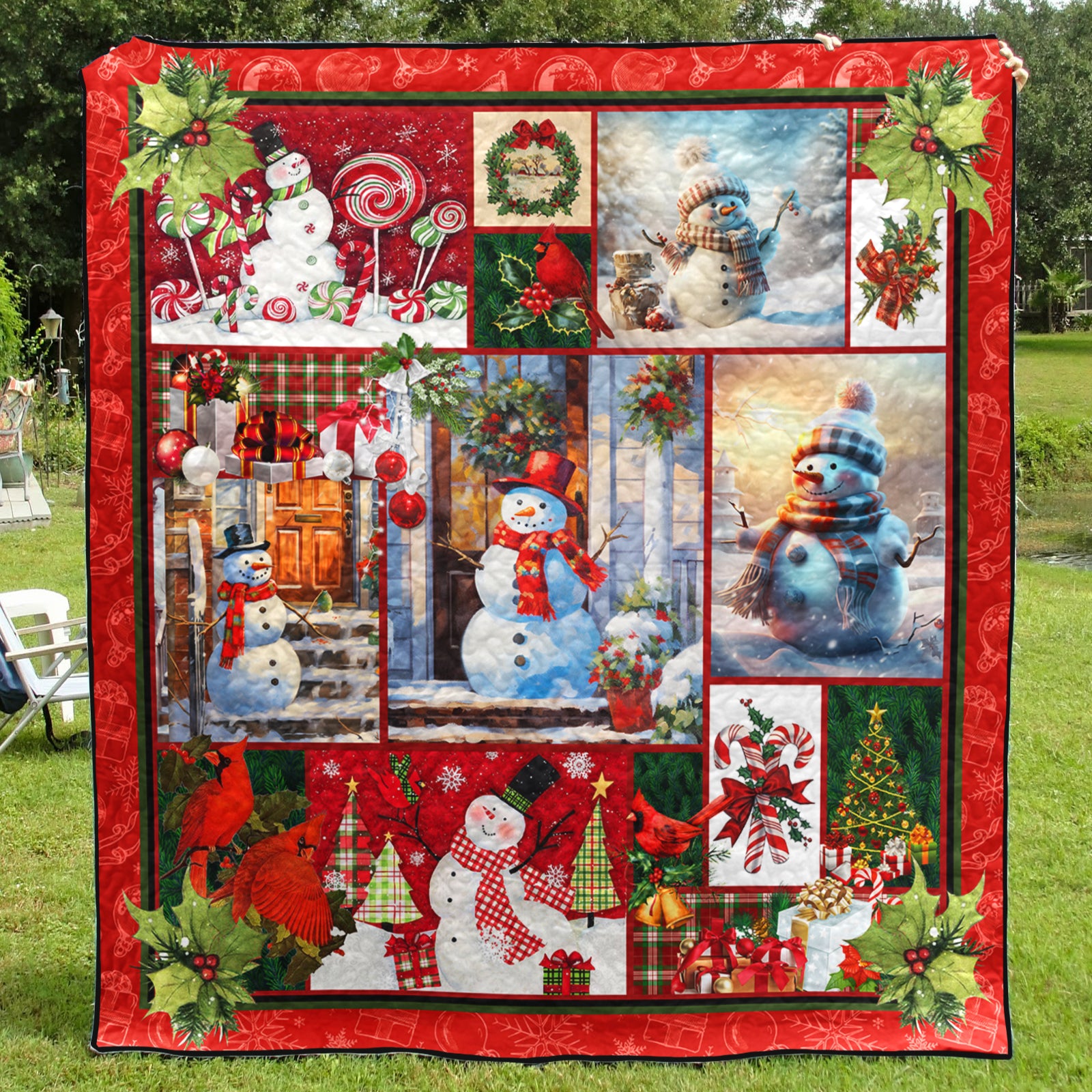 Snowman Christmas Art Quilt HN251002T