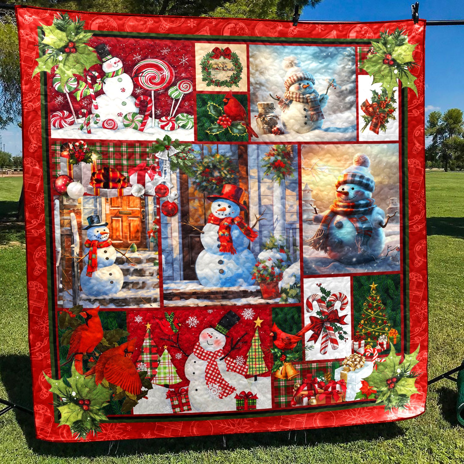 Snowman Christmas Art Quilt HN251002T