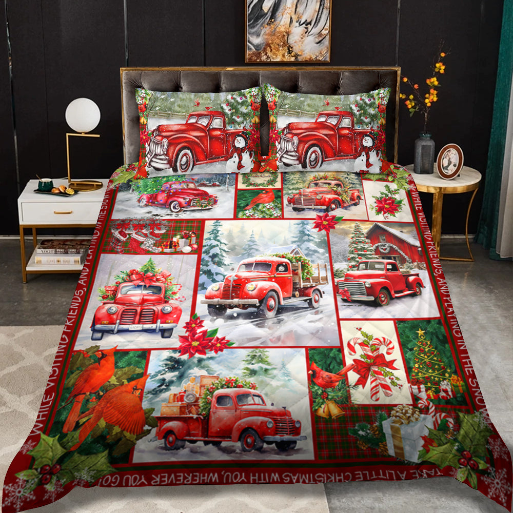 Take A Little Christmas With You Quilt Bed Set TM140908