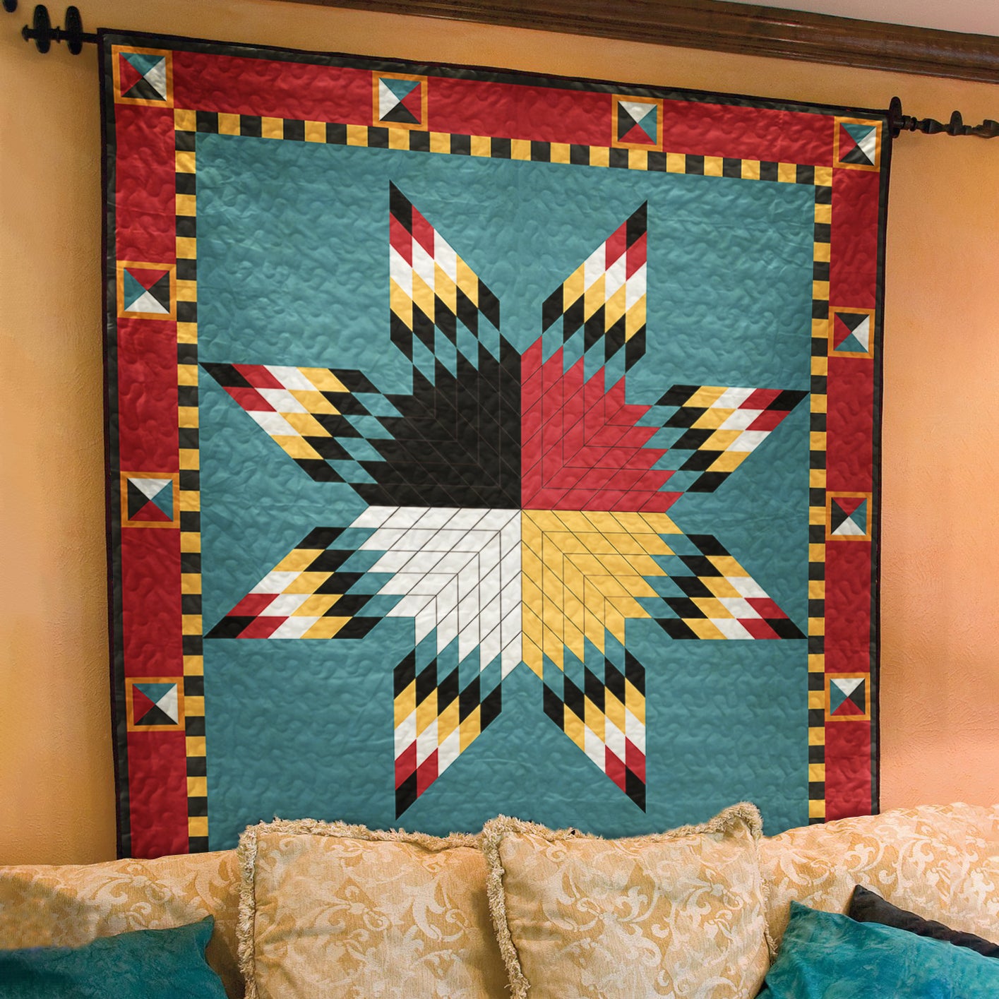 Native American Inspired Star Art Quilt TL07082301BL