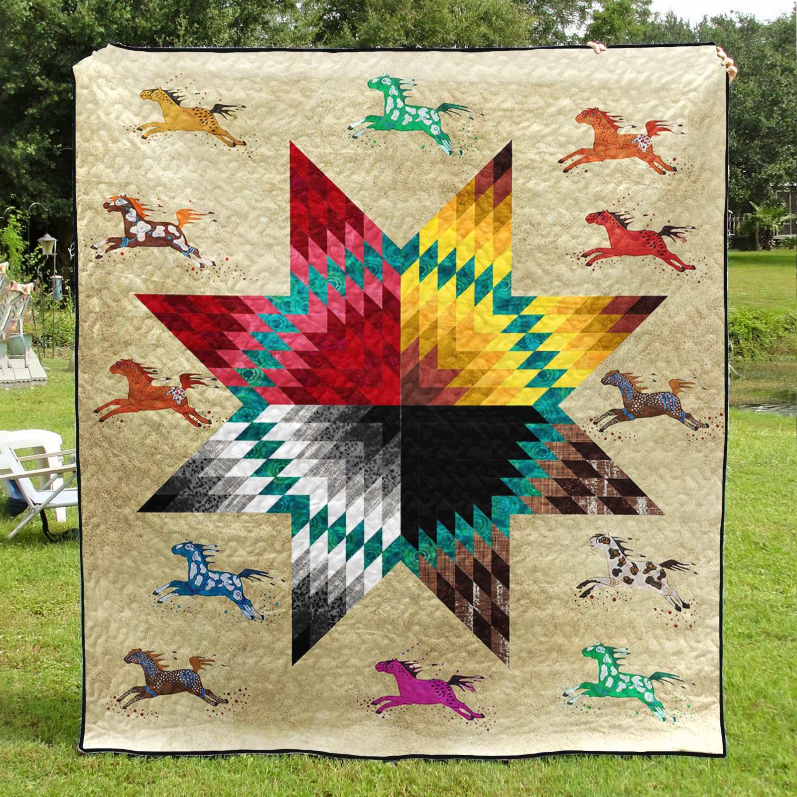 Native American Inspired Star Art Quilt TL27072302BL