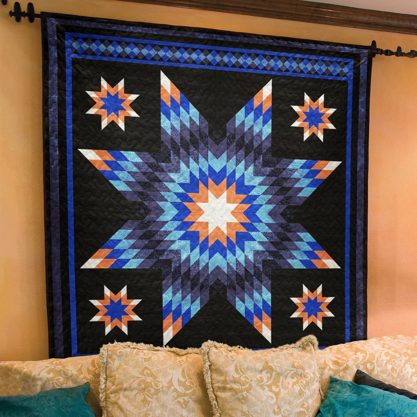 Native American Inspired Star Art Quilt TL05082304BL