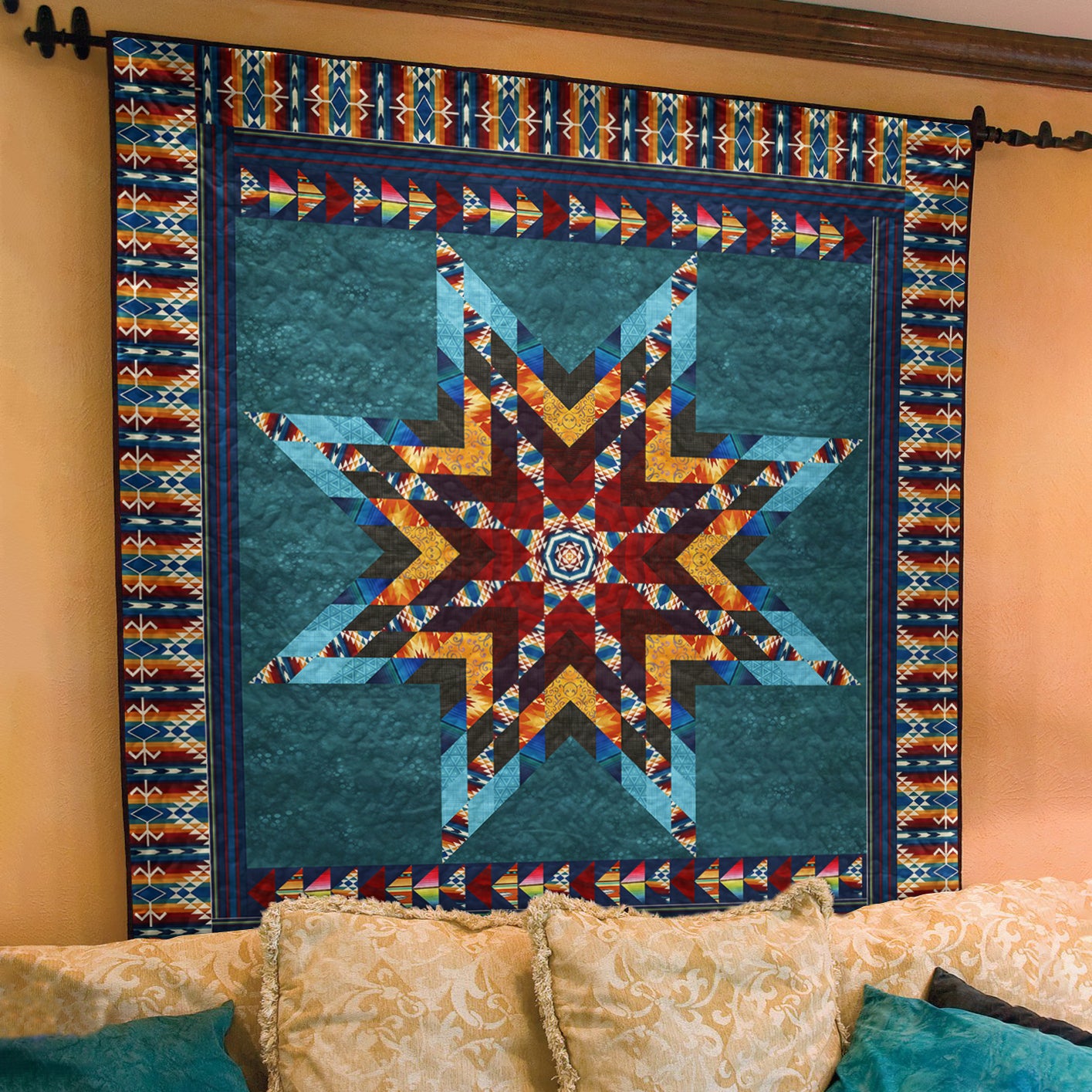 Native American Inspired Star Art Quilt TL25072303BL