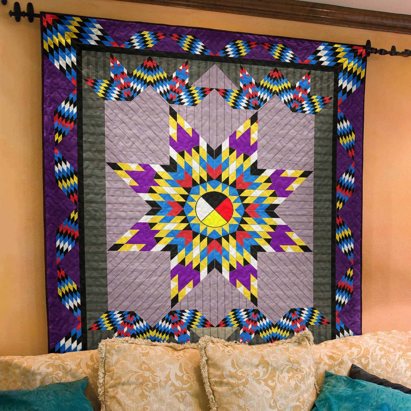 Native American Inspired Star Art Quilt TL31072303BL