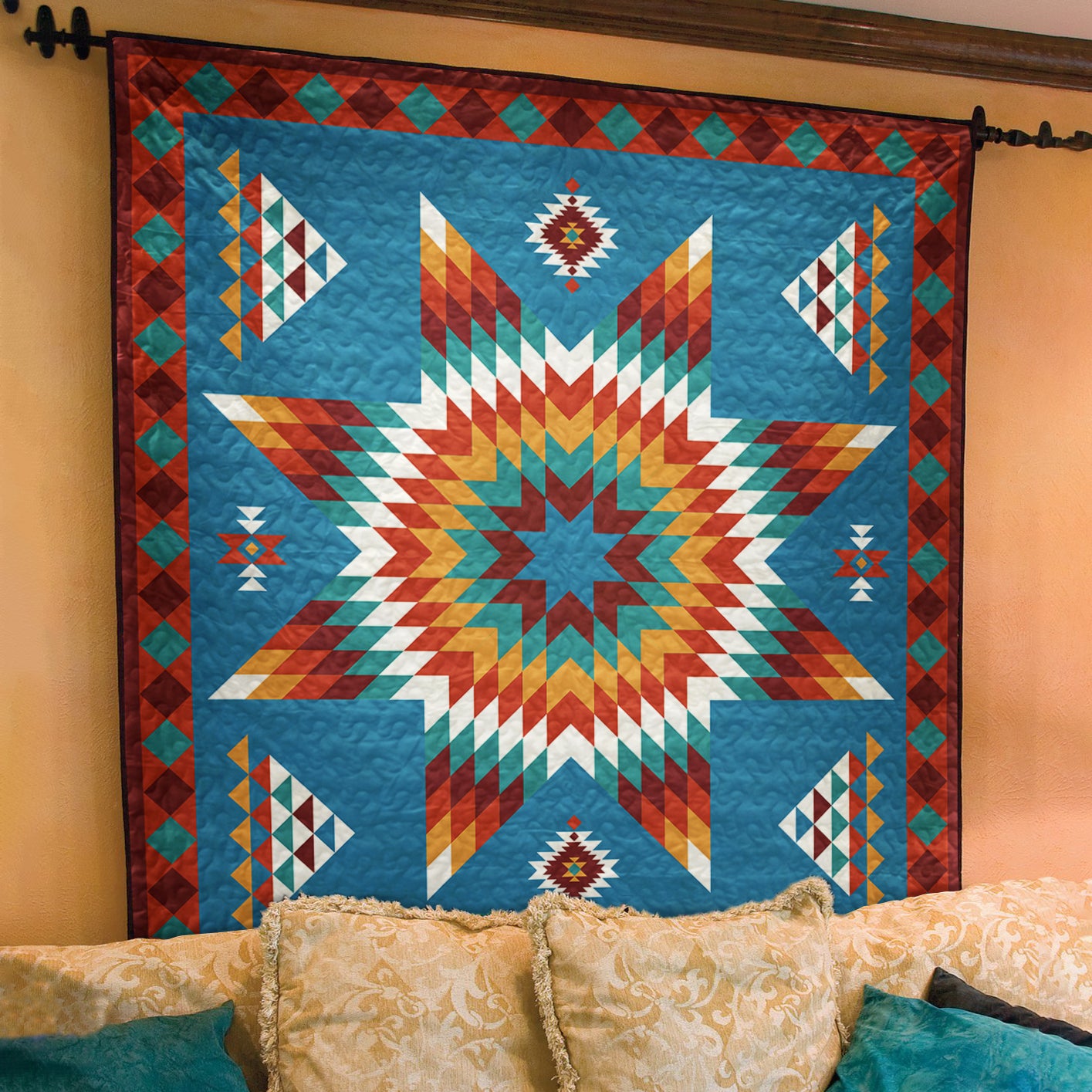 Native American Inspired Star Art Quilt TL01082303BL