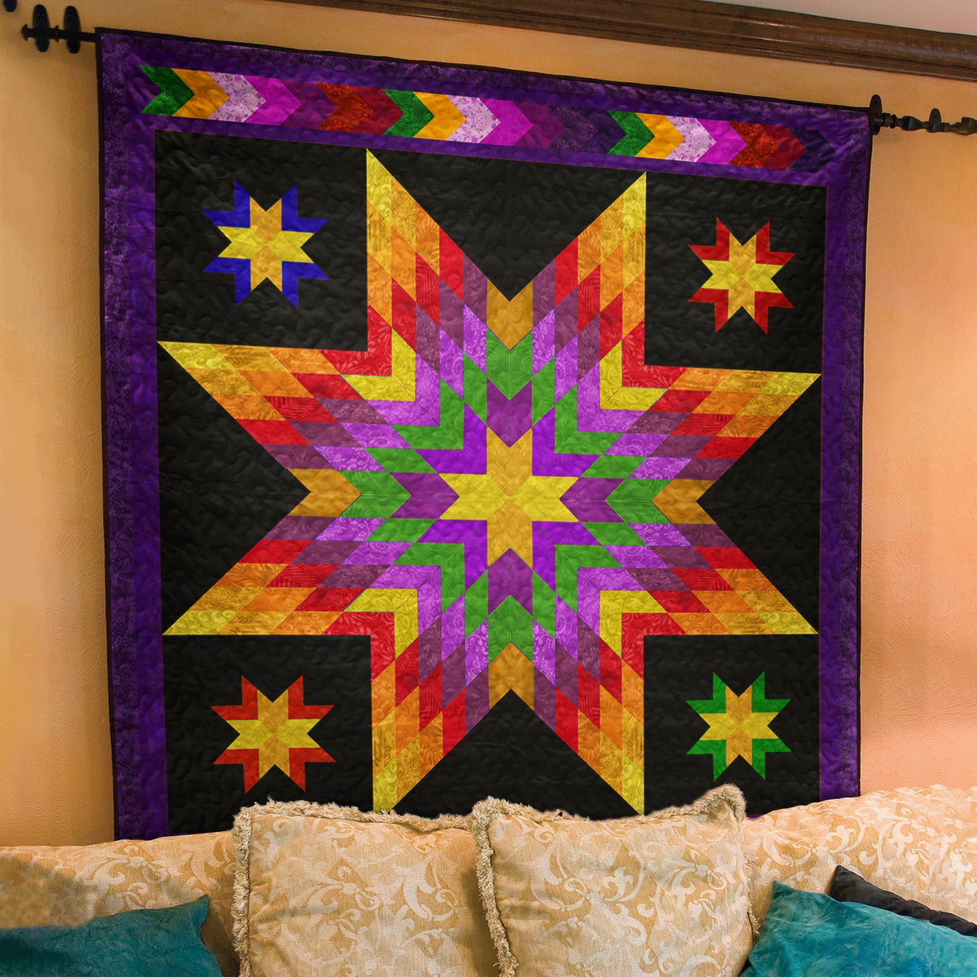 Native American Inspired Star Art Quilt TL31072304BL