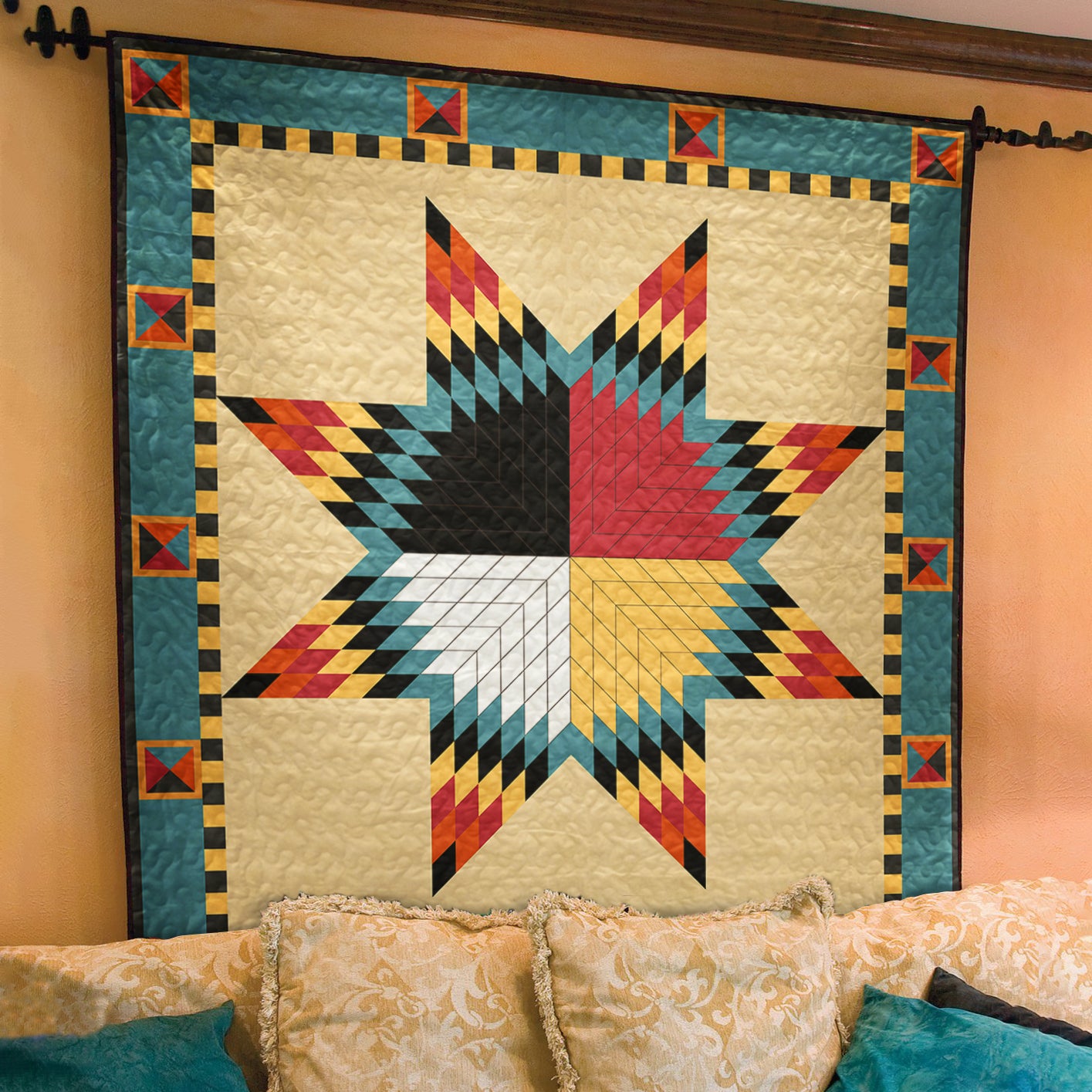 Native American Inspired Star Art Quilt TL20072302BL