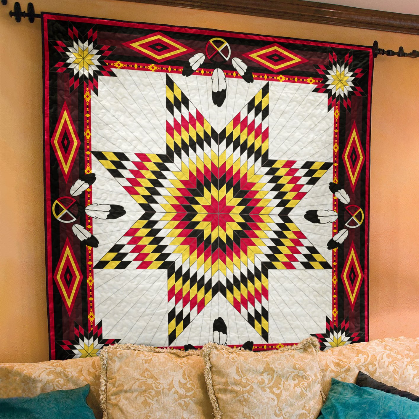 Native American Inspired Star Art Quilt TL02082304BL