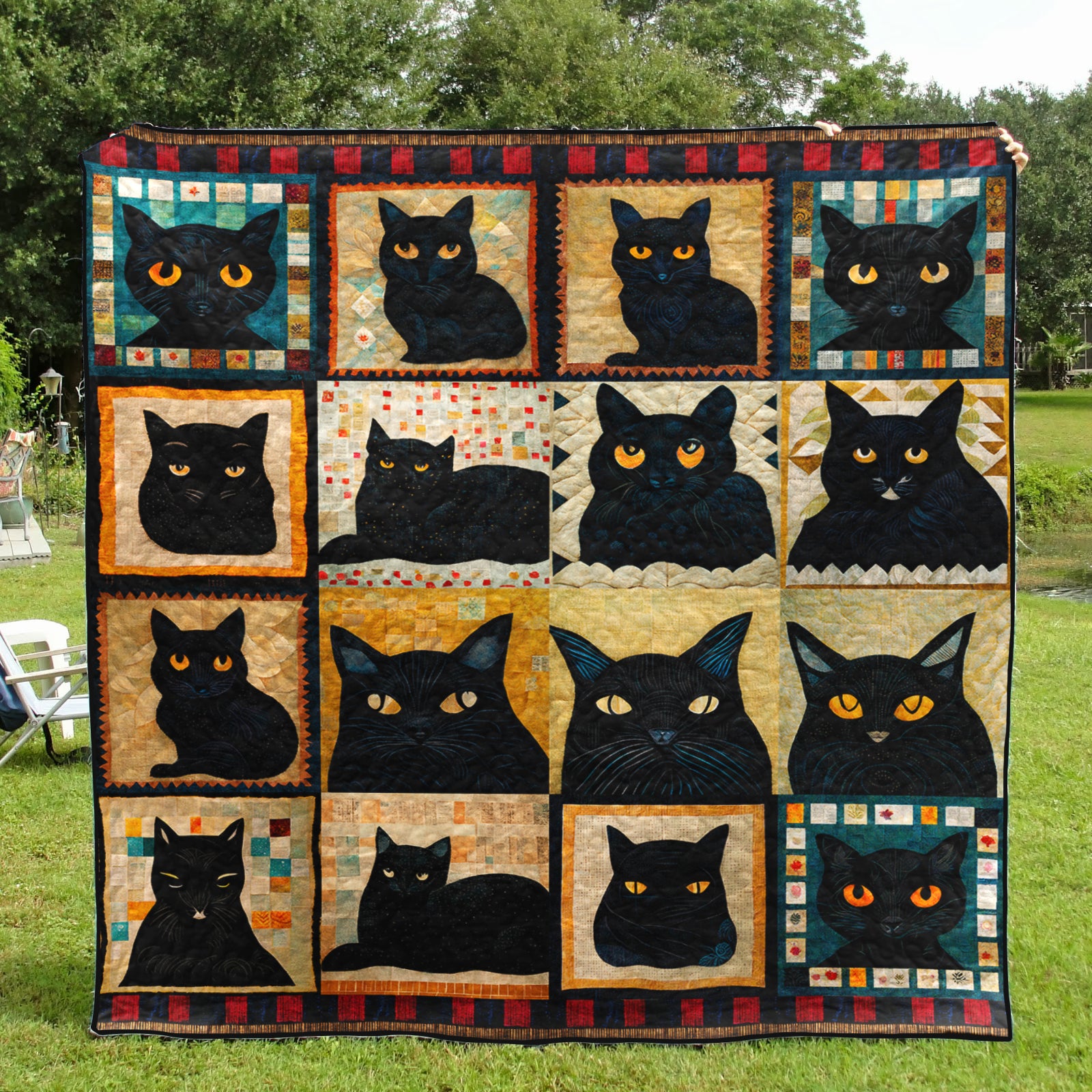 Black Cat Art Quilt TD201001Y