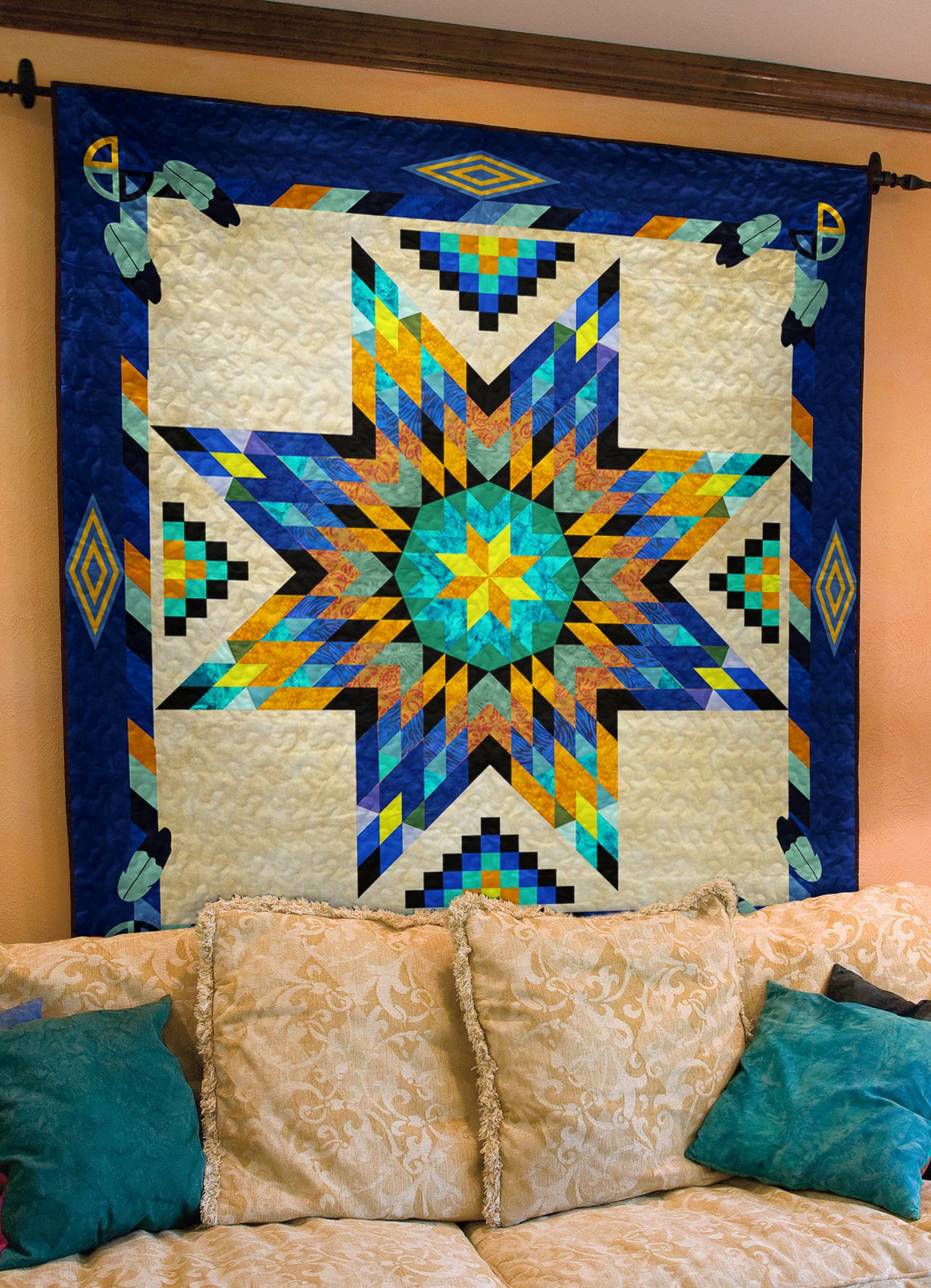 Native American Inspired Star Art Quilt TL08032303BL