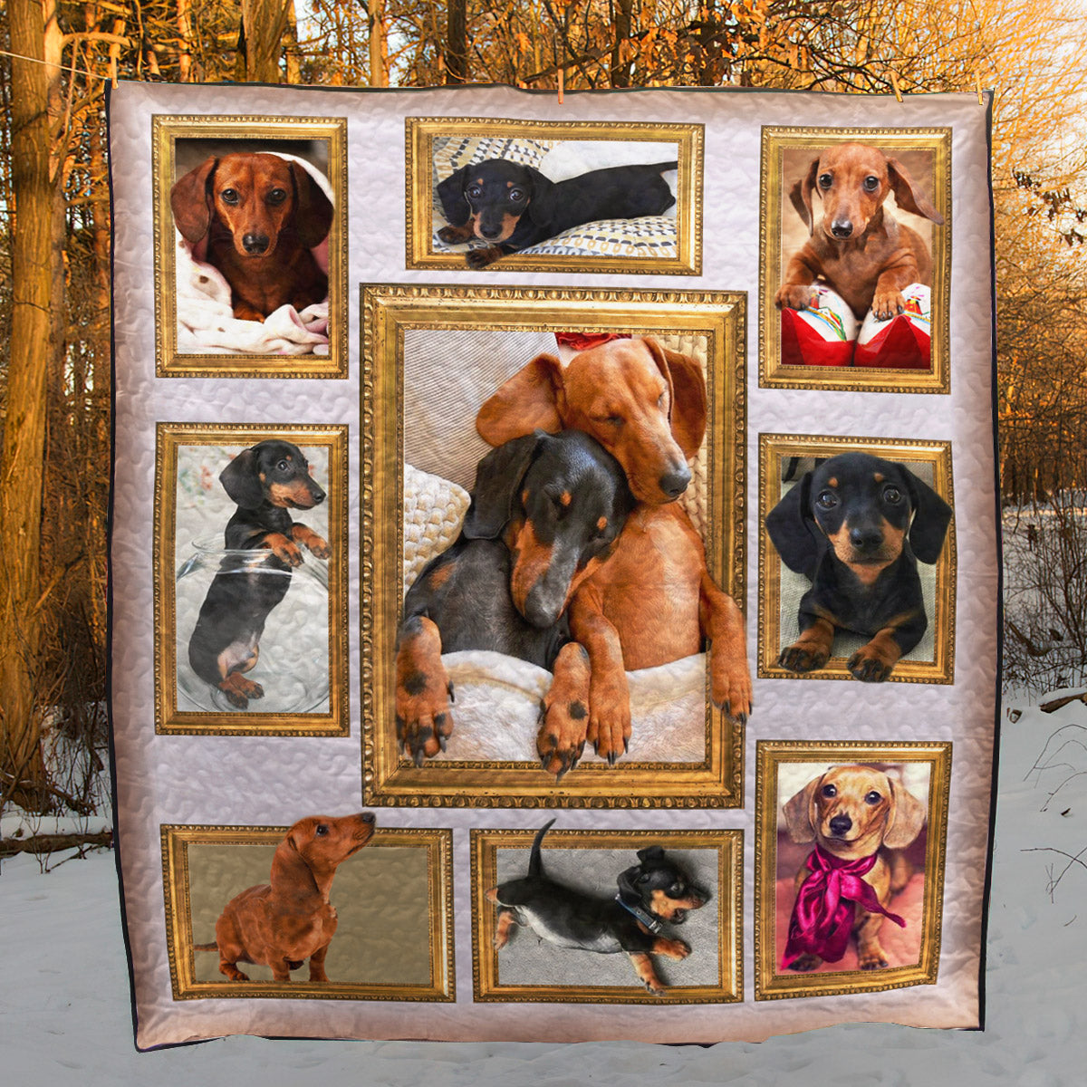 3d Dachshund CLH0412001Q Art Quilt