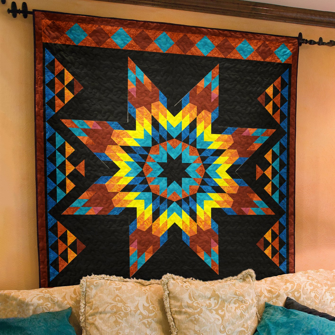 Native American Inspired Star Art Quilt TL09032302BL