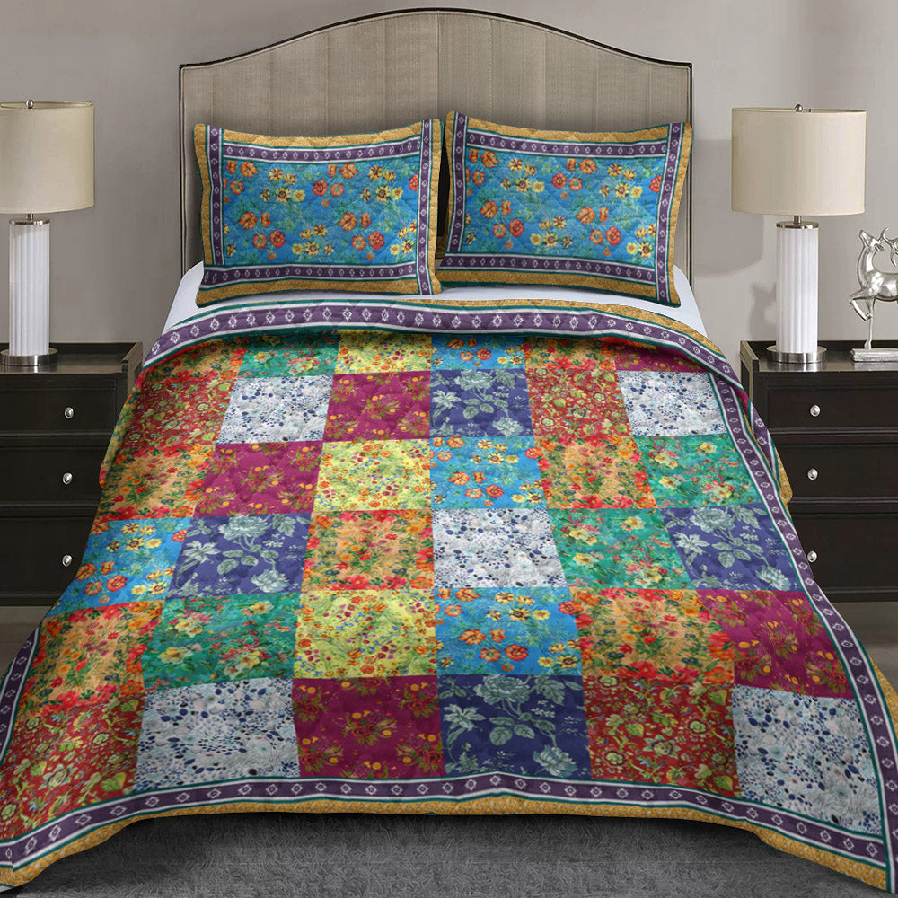 Barlow Floral Patchwork CLA29101259B Quilt Bed Set