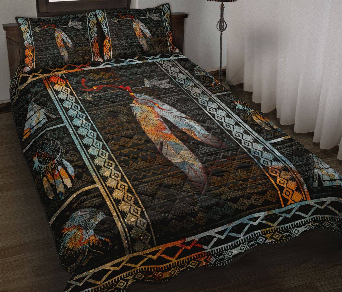 Beautiful Native American Inspired Quilt Bed Set CLM010902