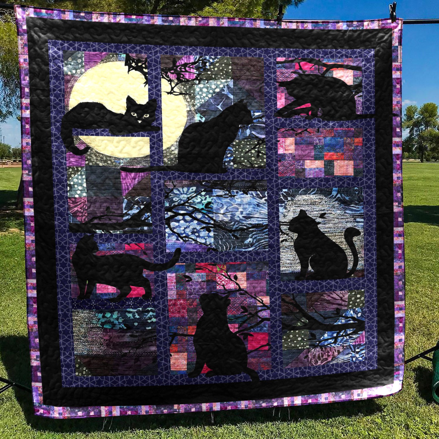 Black Cats CLH0412102Q Art Quilt