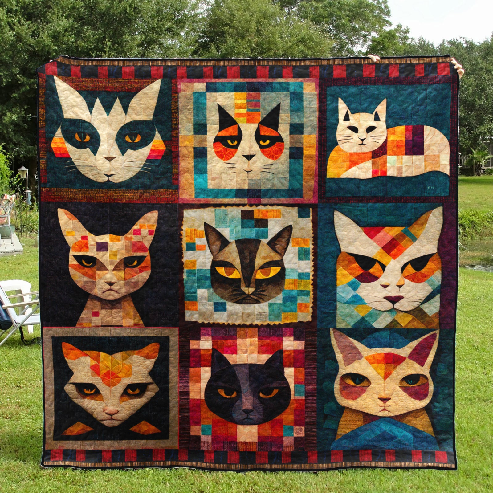 Cat Portraits Art Quilt TD111001Y