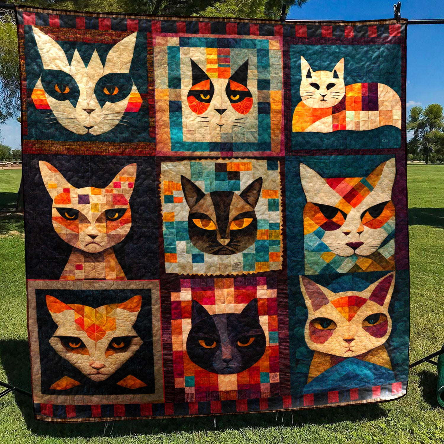 Cat Portraits Art Quilt TD111001Y