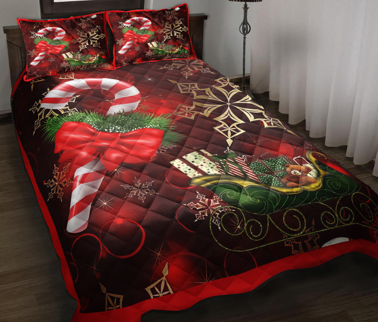 Christmas Candle Quilt Bed Set MT1409006